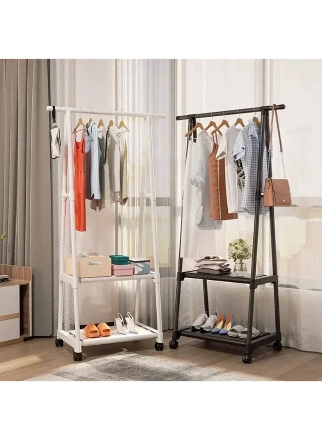 DubaiGallery Triangle Garment Clothes Rack with Shelves – 55×42×160CM Freestanding Clothing Organizer and Storage Stand, Easy-to-Install Space-Saving Wardrobe System for Hanging Clothes, Folded Garments, Shoes, Bags, Blankets, and Accessories - Image 3