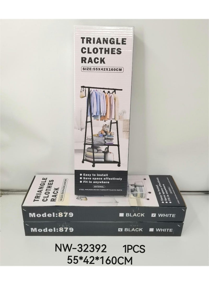 DubaiGallery Triangle Garment Clothes Rack with Shelves – 55×42×160CM Freestanding Clothing Organizer and Storage Stand, Easy-to-Install Space-Saving Wardrobe System for Hanging Clothes, Folded Garments, Shoes, Bags, Blankets, and Accessories - Image 2