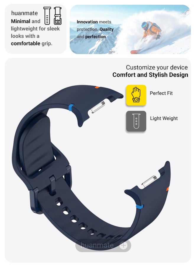 huanmate Samsung Galaxy Watch 8 40mm Soft Silicone Replacement Strap - High Quality, Lightweight, Stylish & Durable - Easy Installation - Replacement Strap for Samsung Galaxy Watch 8 40mm - Image 3