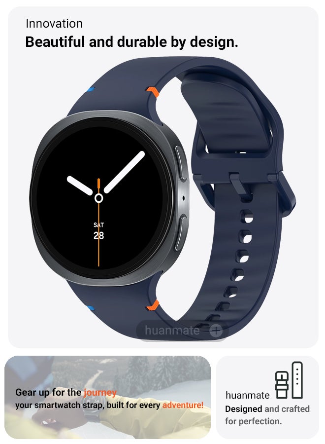 huanmate Samsung Galaxy Watch 8 40mm Soft Silicone Replacement Strap - High Quality, Lightweight, Stylish & Durable - Easy Installation - Replacement Strap for Samsung Galaxy Watch 8 40mm - Image 2