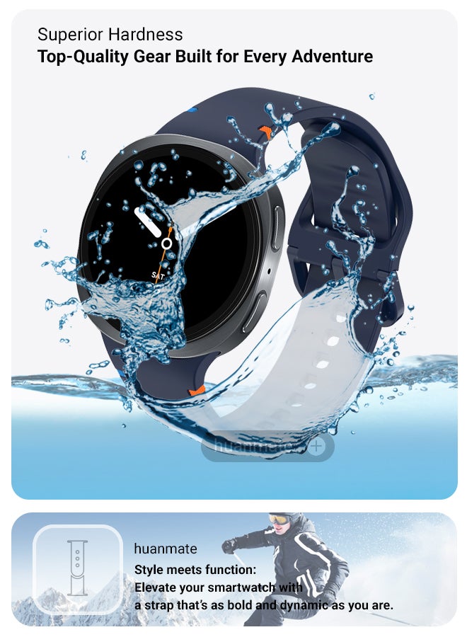 huanmate Samsung Galaxy Watch 8 40mm Soft Silicone Replacement Strap - High Quality, Lightweight, Stylish & Durable - Easy Installation - Replacement Strap for Samsung Galaxy Watch 8 40mm - Image 4