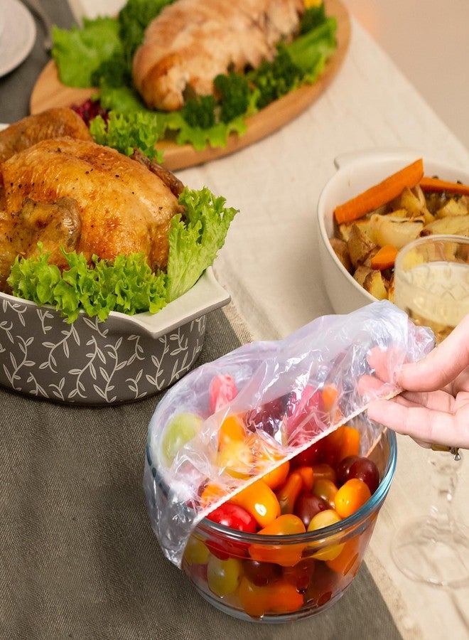 ABC Pack & Supply AMZ Elastic Plastic Bowl Covers, 12 Inch. Pack of 100 Clear Plastic Disposable Bowl Covers 30 Micron Thick. Durable Adjustable Plastic Food Covers with Elastic Edge. Stretchable Bowl Covers Small - Image 5