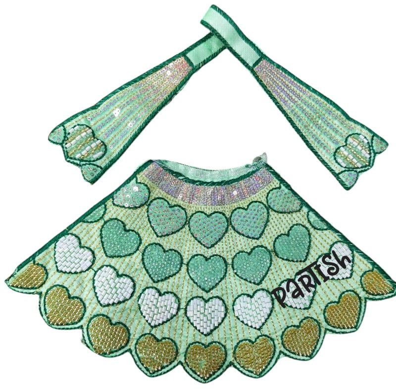 Partish MATA Rani Dress l Lehanga Patka l Poshak for Durga MATA Devi Ji for Navratri Special (Pack of 4,Design A, 4 Inches) - Image 5