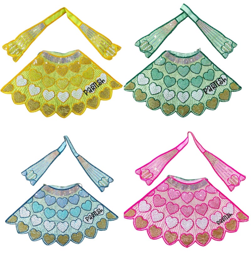 Partish MATA Rani Dress l Lehanga Patka l Poshak for Durga MATA Devi Ji for Navratri Special (Pack of 4,Design A, 4 Inches) - Image 1