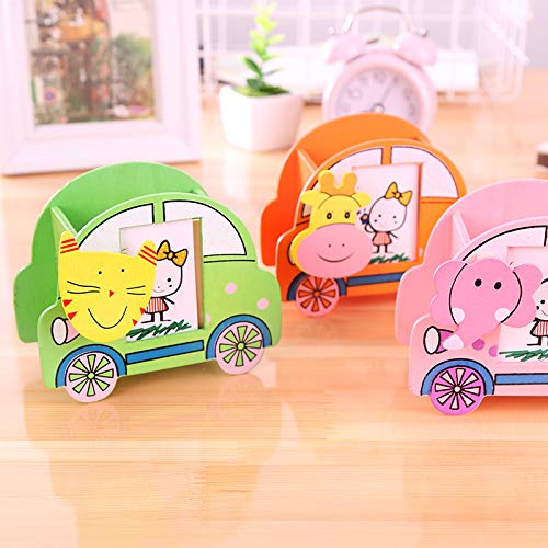 Gold Leaf GOLD LEAF Colorful Wooden Car Design Stand with Photo Frame and Clip Return Gift Set of 3  - Image 2