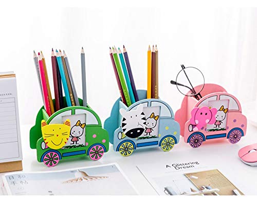 Gold Leaf GOLD LEAF Colorful Wooden Car Design Stand with Photo Frame and Clip Return Gift Set of 3  - Image 1