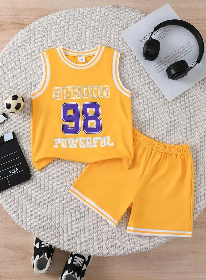 Take Two Take Two Boys Varsity Print Tank and Shorts Set