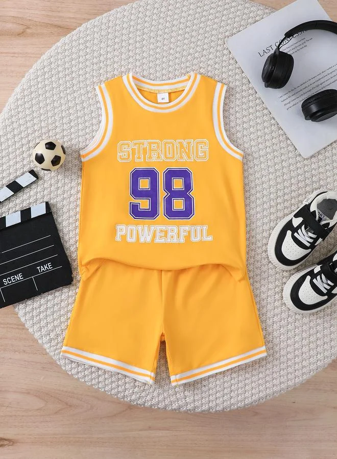 Take Two Take Two Boys Varsity Print Tank and Shorts Set