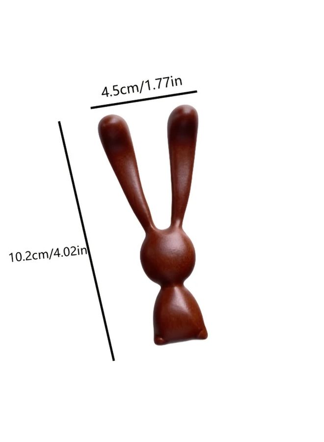 Red Sandalwood Facial Lifting Massager Long Eared Rabbit Massage Stick Meridian Comb - Image 3
