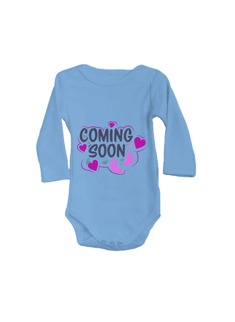 PRINTSHOP4ME Baby Romper Coming Soon Design–Soft Cotton Long Sleeve Bodysuit For Boys And Girls–Comfortable Unisex Baby Onesie For Newborns,Infants And Toddlers - Image 1