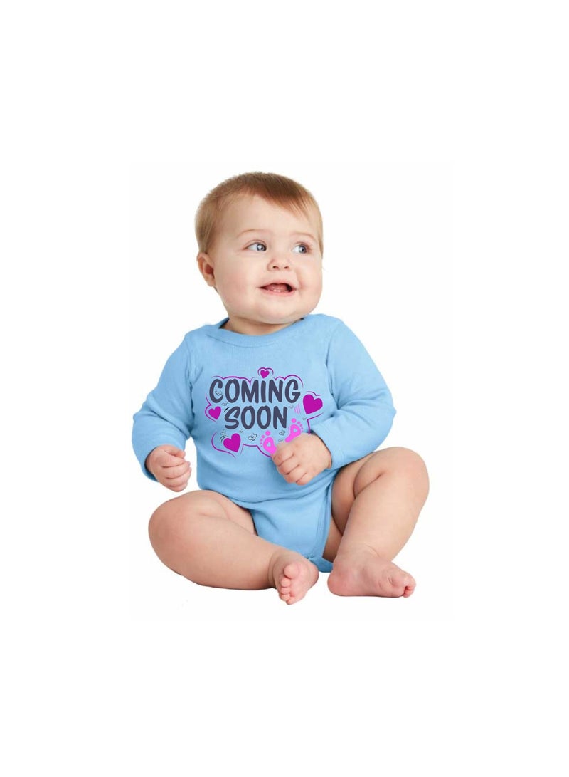 PRINTSHOP4ME Baby Romper Coming Soon Design–Soft Cotton Long Sleeve Bodysuit For Boys And Girls–Comfortable Unisex Baby Onesie For Newborns,Infants And Toddlers - Image 2