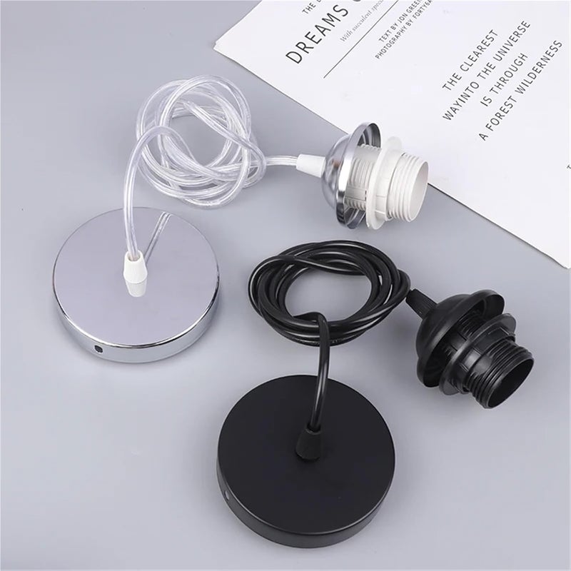 3pcs Retro E27 Hanging Lamp Holder with 1m/1.5m Wire Ceiling Socket Base for Pendant Lights(150cm Black) - Image 3