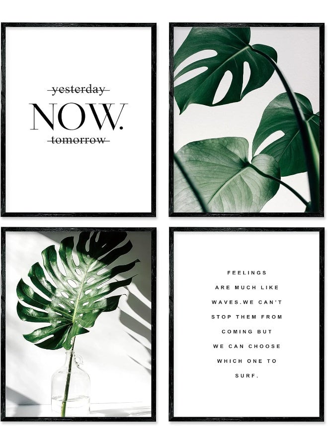 Home Trove A ART·ZONE Botanical Prints Poster Wall Decor, Motivational Art Poster, 8x10 Canvas Unframed Set of 4, Plant Posters Aesthetic for Bedroom (Option 1) - Image 1
