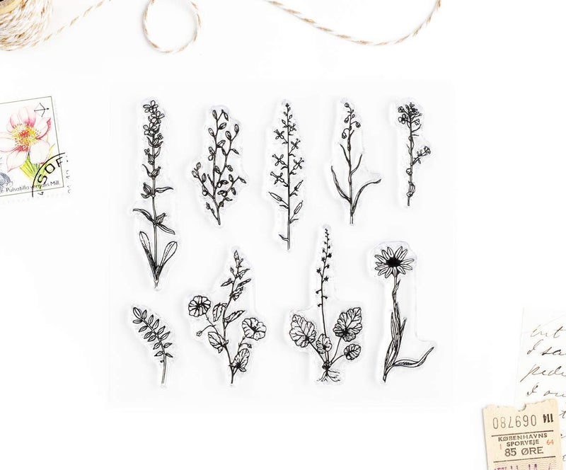 Wintertime Crafts Vintage Plants and Flowers Small Clear Stamps 4x4 inch by Wintertime Crafts for Scrapbooking, Mixed Media and Art Journals - Image 2