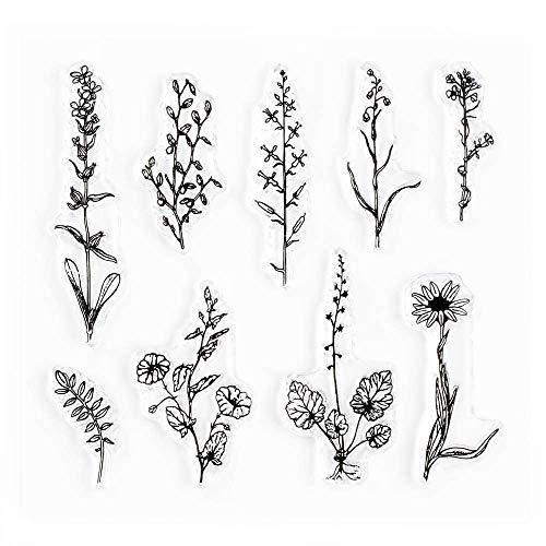 Wintertime Crafts Vintage Plants and Flowers Small Clear Stamps 4x4 inch by Wintertime Crafts for Scrapbooking, Mixed Media and Art Journals - Image 1