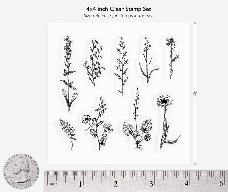 Wintertime Crafts Vintage Plants and Flowers Small Clear Stamps 4x4 inch by Wintertime Crafts for Scrapbooking, Mixed Media and Art Journals - Image 3