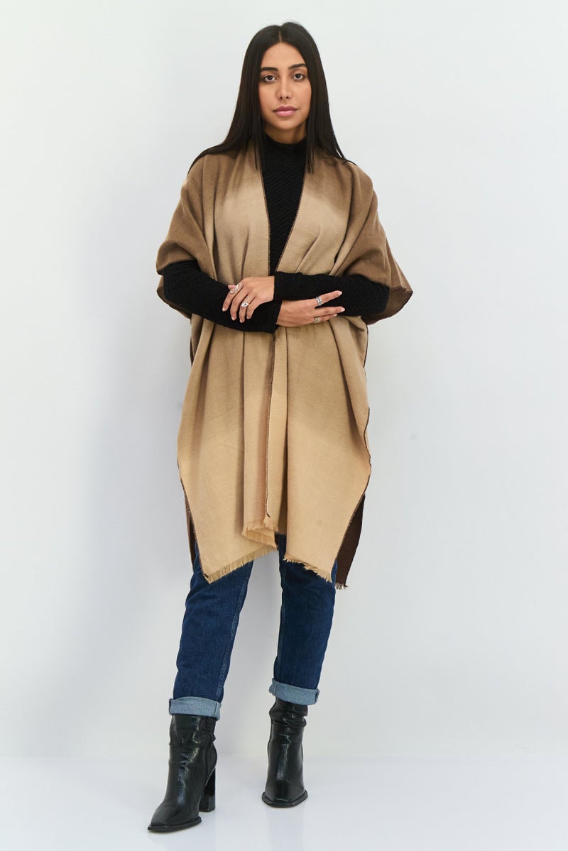 Max Studio Women Tie Dye Kimono Wrap 96 H x 90 L cm, Brown  - Image 4