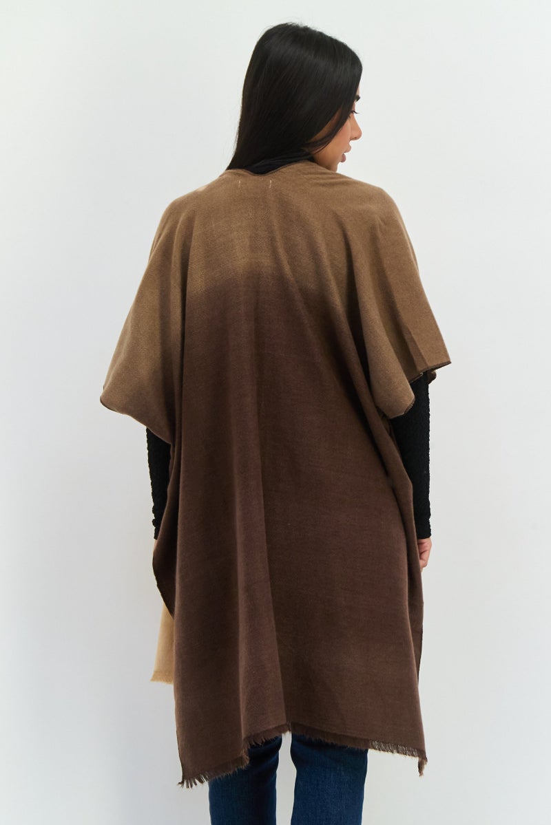 Max Studio Women Tie Dye Kimono Wrap 96 H x 90 L cm, Brown  - Image 3