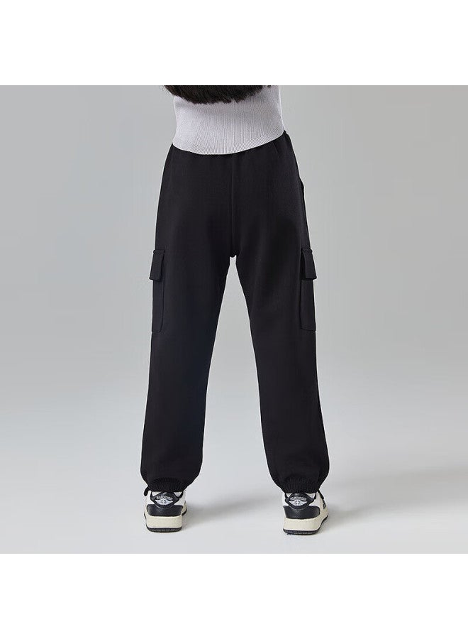 Deesha Girls' Casual Work Pants For Spring , Stylish And Trendy, Black, Size 120 - Image 2