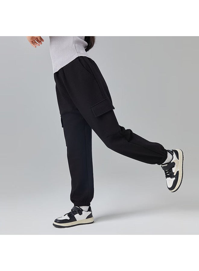 Deesha Girls' Casual Work Pants For Spring , Stylish And Trendy, Black, Size 120 - Image 3