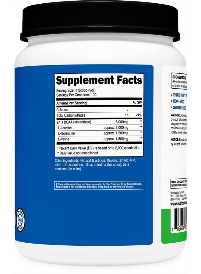 Nutricost BCAA Powder 2:1:1, 120 Servings (Green Apple) - Image 2