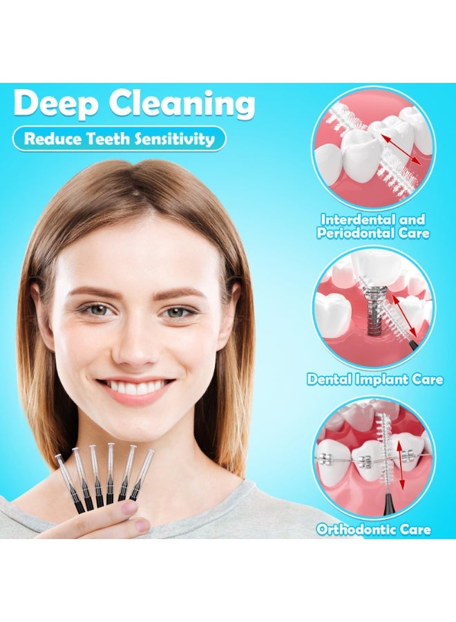 شابية 120 قطعة من فرش الأسنان، وفرشاة تقويم الأسنان، ومنظف فرشاة الأسنان، وخيط تنظيف الأسنان، وأعواد تنظيف الأسنان، ومجموعة أدوات تنظيف الأسنان، ورأس فرشاة أسنان حلزونية للعناية الفعالة بالفم (أسود) - Image 4
