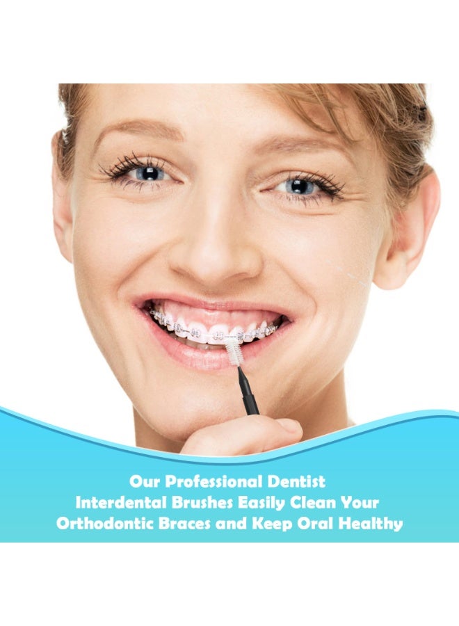 شابية 120 قطعة من فرش الأسنان، وفرشاة تقويم الأسنان، ومنظف فرشاة الأسنان، وخيط تنظيف الأسنان، وأعواد تنظيف الأسنان، ومجموعة أدوات تنظيف الأسنان، ورأس فرشاة أسنان حلزونية للعناية الفعالة بالفم (أسود) - Image 5