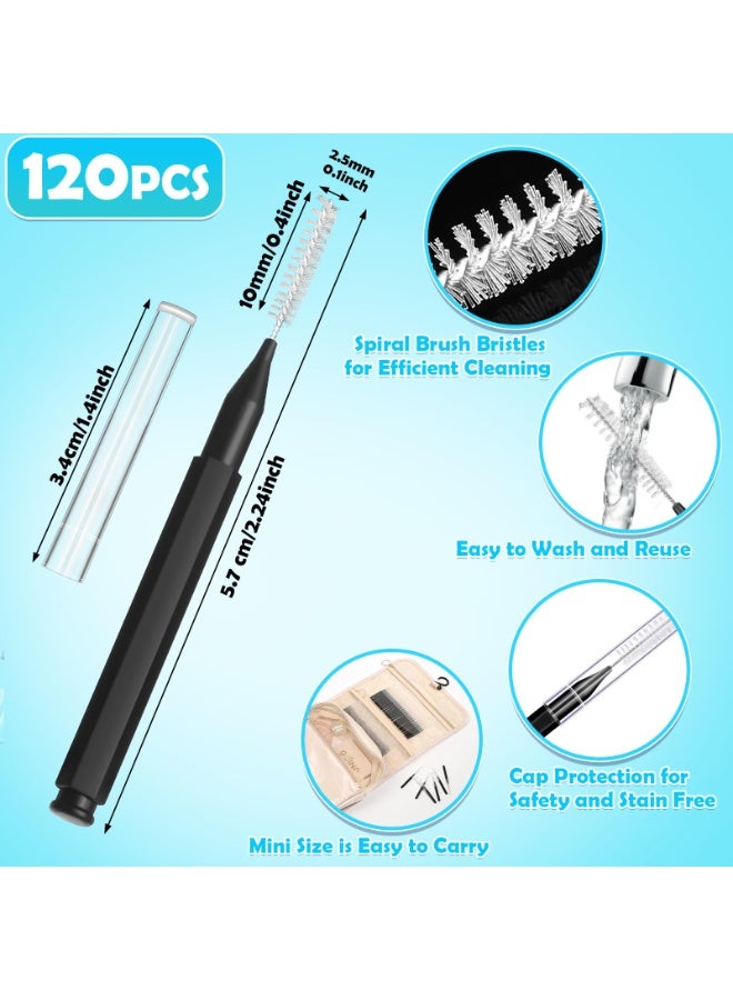 شابية 120 قطعة من فرش الأسنان، وفرشاة تقويم الأسنان، ومنظف فرشاة الأسنان، وخيط تنظيف الأسنان، وأعواد تنظيف الأسنان، ومجموعة أدوات تنظيف الأسنان، ورأس فرشاة أسنان حلزونية للعناية الفعالة بالفم (أسود) - Image 2