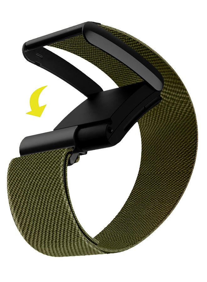 CATANES Premium Adjustable Nylon Strap for WHOOP 5 – Lightweight & Breathable Replacement Band - Olive Green - Image 2
