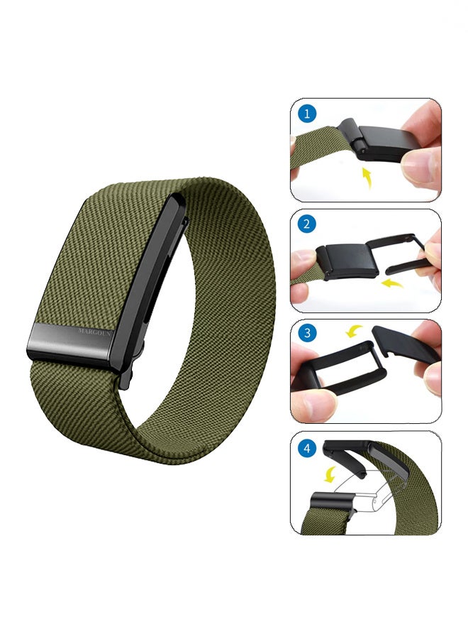 CATANES Premium Adjustable Nylon Strap for WHOOP 5 – Lightweight & Breathable Replacement Band - Olive Green - Image 4