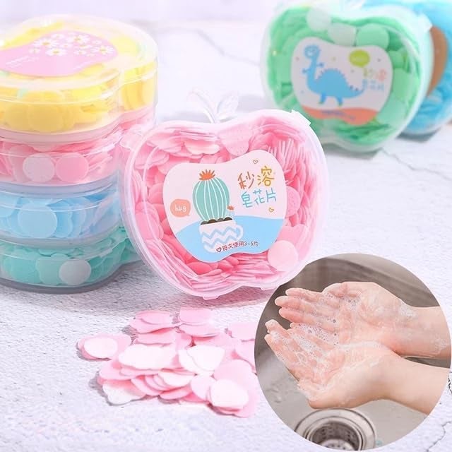 Woffely 2 Pc's Paper Soap Box Mini Portable Travel Soap Paper Disposable Hand Washing Bath Scented Paper Soap for Outdoor, Camping Hiking - Image 4