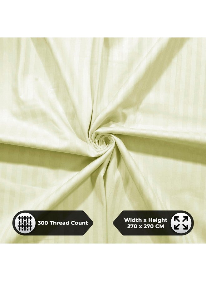 Story@Home Bedsheet for King Size Bed | Cotton Bedsheet | Stripes King Size Bed Sheet Cotton with 2 King Size Pillow Covers (270 x 270cm, Off White) King bedsheet | Perfect for Home Decor | 300TC - Image 5