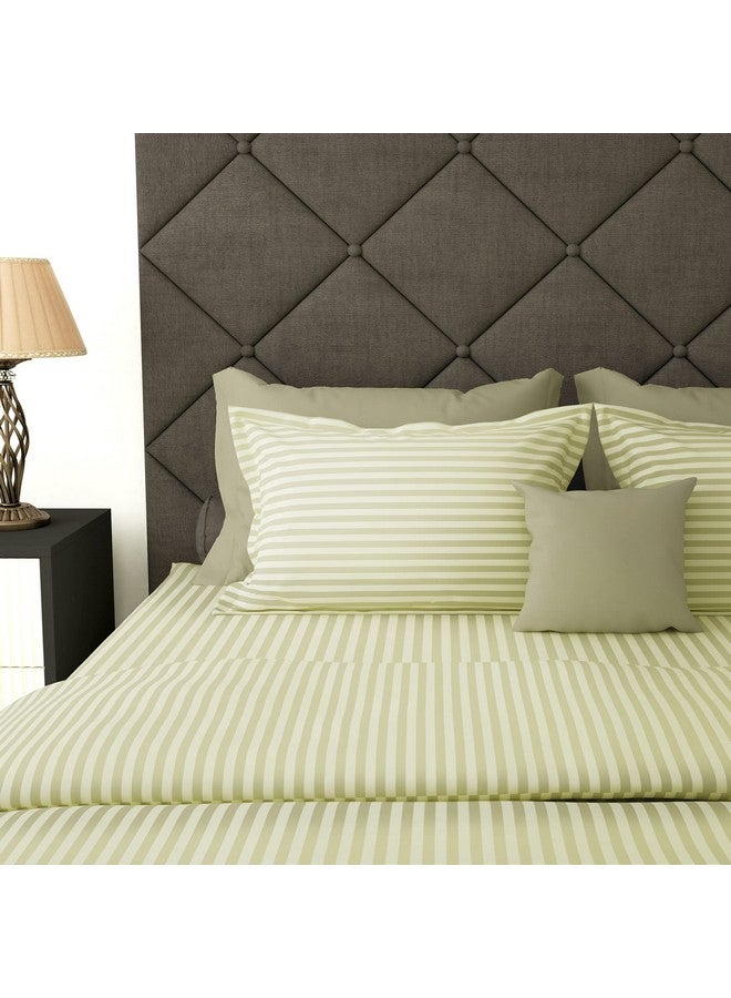 Story@Home Bedsheet for King Size Bed | Cotton Bedsheet | Stripes King Size Bed Sheet Cotton with 2 King Size Pillow Covers (270 x 270cm, Off White) King bedsheet | Perfect for Home Decor | 300TC - Image 2