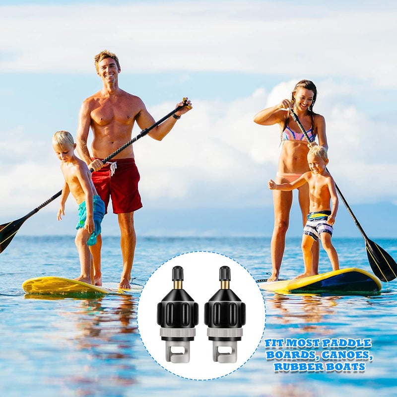 Shappy 2 Pieces Inflatable Boat SUP Pump Adaptor Air Pump Converter Air Valve Adapter Conventional Air Pump Adapter Pumping Head Connector for Inflatable Kayak Stand Up Paddle Board - Image 4