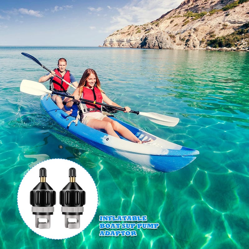 Shappy 2 Pieces Inflatable Boat SUP Pump Adaptor Air Pump Converter Air Valve Adapter Conventional Air Pump Adapter Pumping Head Connector for Inflatable Kayak Stand Up Paddle Board - Image 5