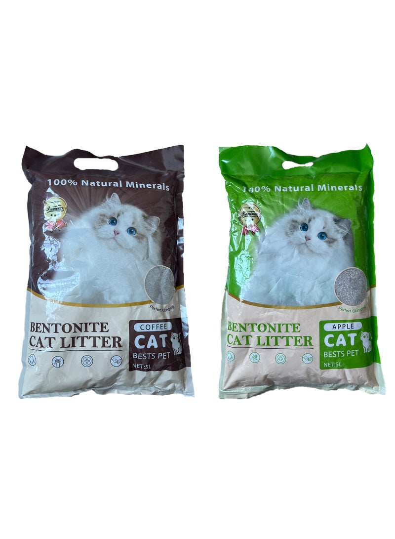 Generic Cat Litter Pack of 2 – Coffee & Apple Scented, 5L Each 