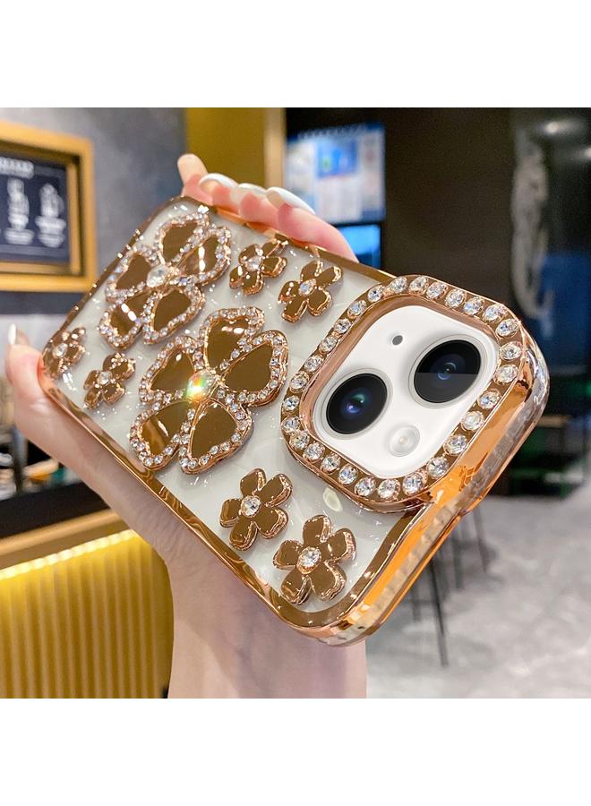 اس-توب جراب لهاتف iPhone 13 مصنوع من مادة TPU بتصميم زهرة مطلية بالكهرباء - Image 1