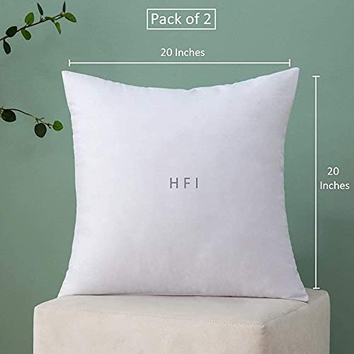HFI UrbanArts Premium Fiber Cushion Fillers - Pack of 2 Pcs | 20 x 20 Inches | White, Stripes | Sofa Pillow, Cushions for Sofa, Cushion Pillow for Bed - Image 2