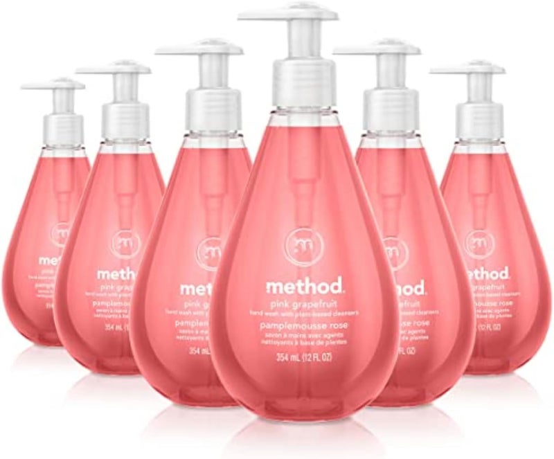 Method Gel Hand Soap, Pink Grapefruit - 12 oz Bottles, 6 Pack - Image 1