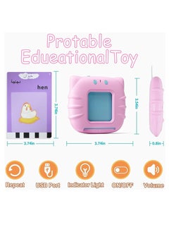 Generic Arabic English Learning Toys,510 Words Baby Talking Flash Cards, Preschool Learning Toy for Toddlers, Speech Therapy Montessori Toys for 3-6 Year Old Boys Girls Birthday Gifts(Pink)  - Image 2