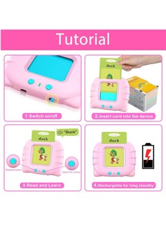Generic Arabic English Learning Toys,510 Words Baby Talking Flash Cards, Preschool Learning Toy for Toddlers, Speech Therapy Montessori Toys for 3-6 Year Old Boys Girls Birthday Gifts(Pink)  - Image 3