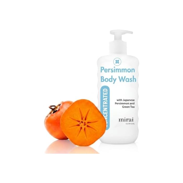 Mirai Clinical Body Wash for Strong Body Odor - Renewing Body Purifying & Deodorizing with Natural Persimmon & Green Tea Extracts - Nonenal® Eliminator for Women & Men - 9.29 Fl oz