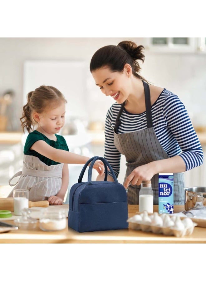 Anmi Small Portable Reusable Insulated Lunch Bag for Men Women, Blue - Image 5