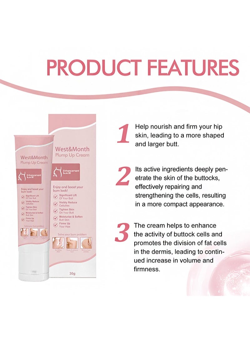 West&Month - 2 Pieces Of Plump Up Cream，Firming And Lifting Cream, Enhance Body Curves - Image 1