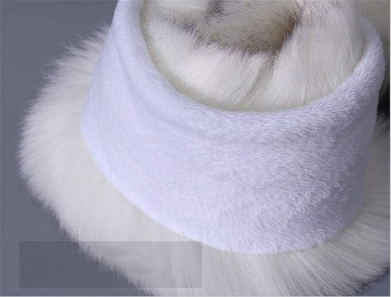 LDFWAY Long Men Women Faux Fur Collar Winter Warm Wrap Stole Scarf Shawl Shrug - Image 4
