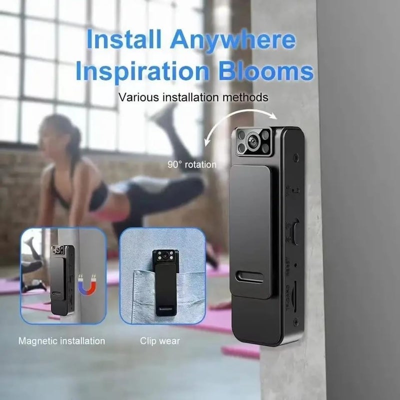 Mayumi 1080p HD Wearable Body Camera – One-Button Recording, Night Vision, AVI Video Format, App Support via LAN Connectivity - Image 2