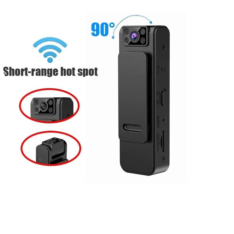 Mayumi 1080p HD Wearable Body Camera – One-Button Recording, Night Vision, AVI Video Format, App Support via LAN Connectivity - Image 4