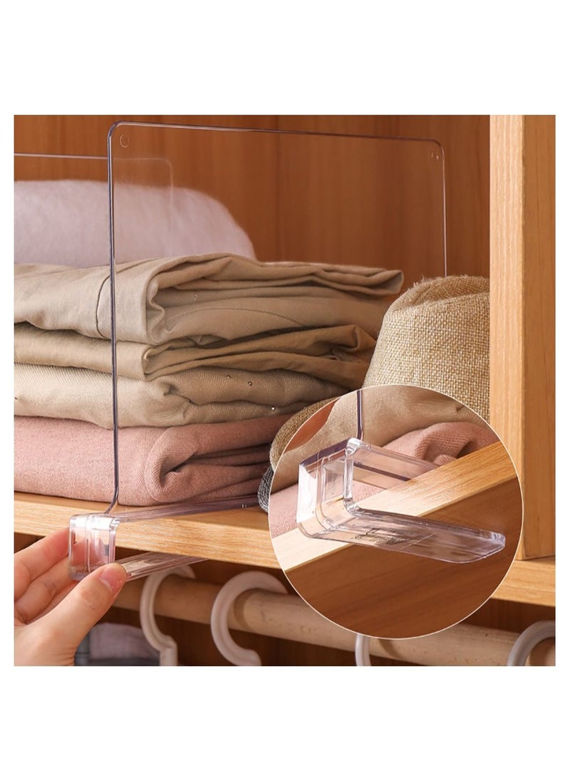 Generic - 2 pcs Clear Acrylic Shelf Dividers Wardrobe Closet Divider for Handbags Clothes Clip Design Closet Cabinet Bookcase Organization Board - Image 1