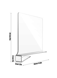 2 pcs Clear Acrylic Shelf Dividers Wardrobe Closet Divider for Handbags Clothes Clip Design Closet Cabinet Bookcase Organization Board