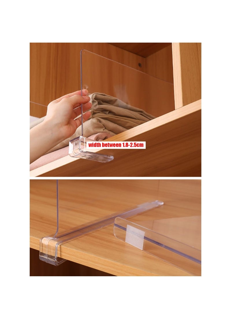 Generic - 2 pcs Clear Acrylic Shelf Dividers Wardrobe Closet Divider for Handbags Clothes Clip Design Closet Cabinet Bookcase Organization Board - Image 1